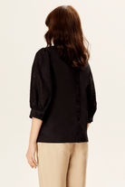 Balon Kollu Brode Bluz