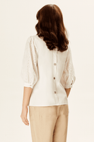 Balon Kollu Brode Bluz