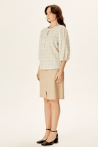 Balon Kollu Dökümlü Bluz