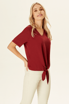 Bağlama Detaylı Penye Bluz