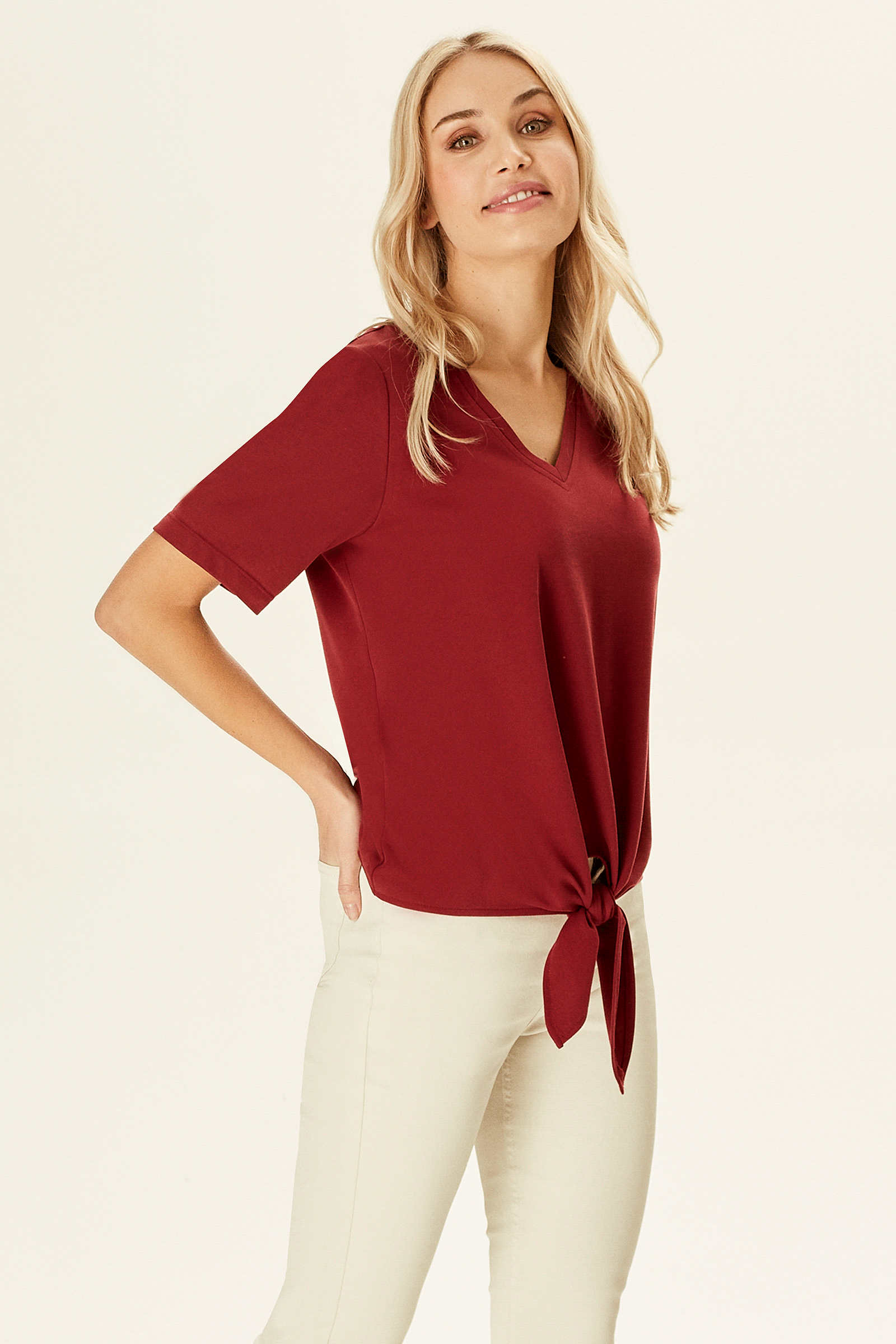 Bağlama Detaylı Penye Bluz