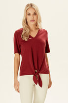 Bağlama Detaylı Penye Bluz