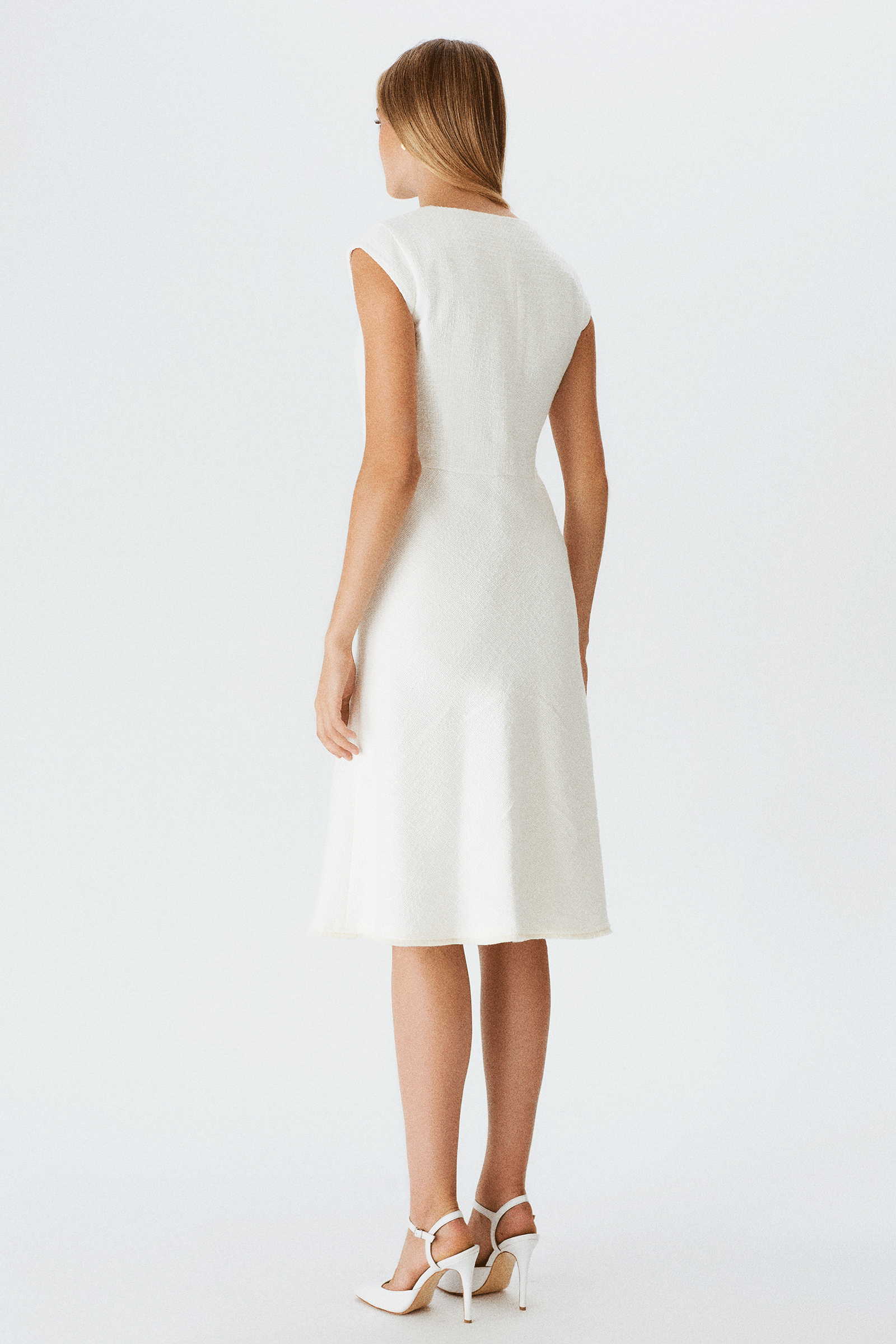 Kep Kollu Midi Boy Kloş Elbise