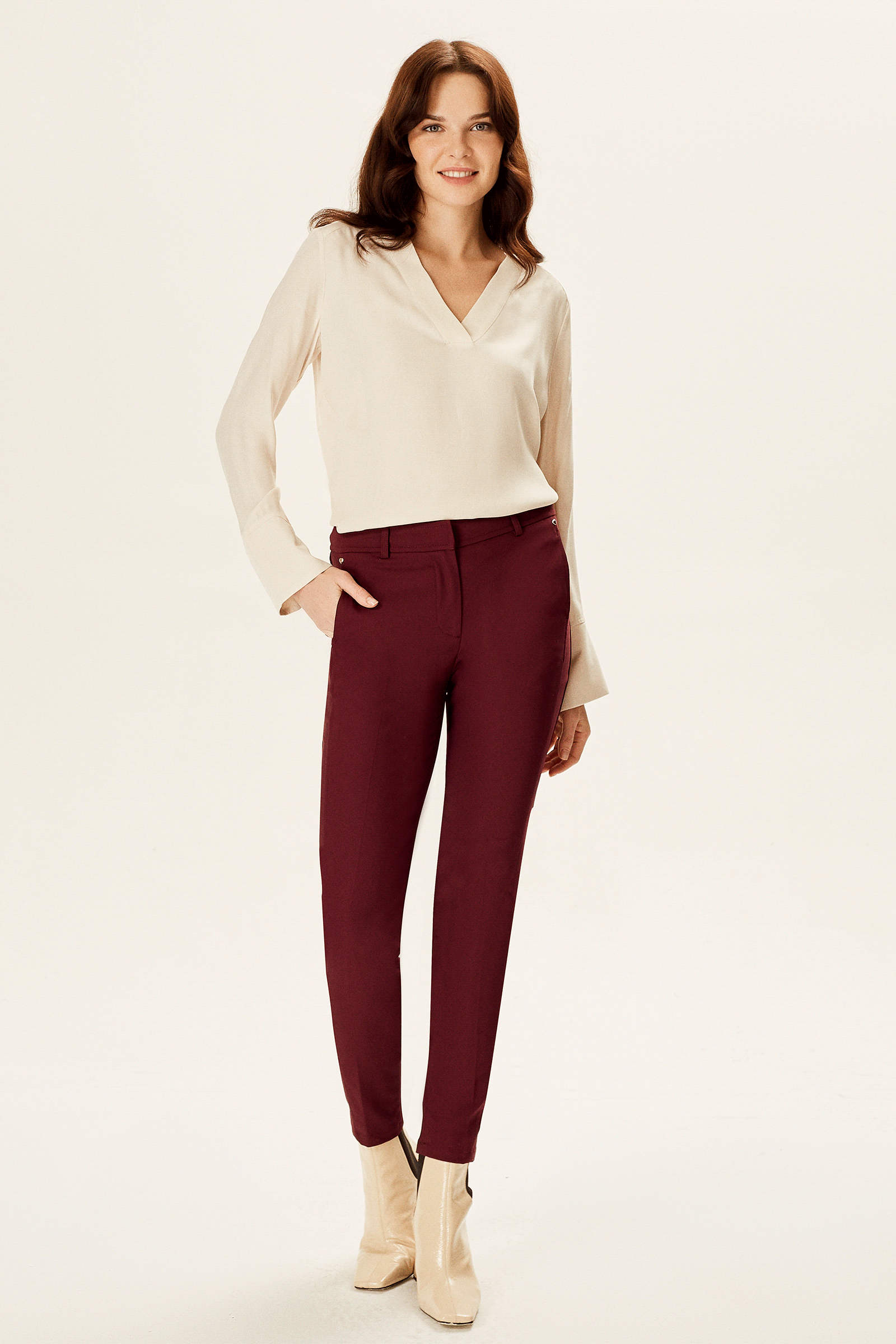 Metal Kalp Detaylı Klasik Pantolon