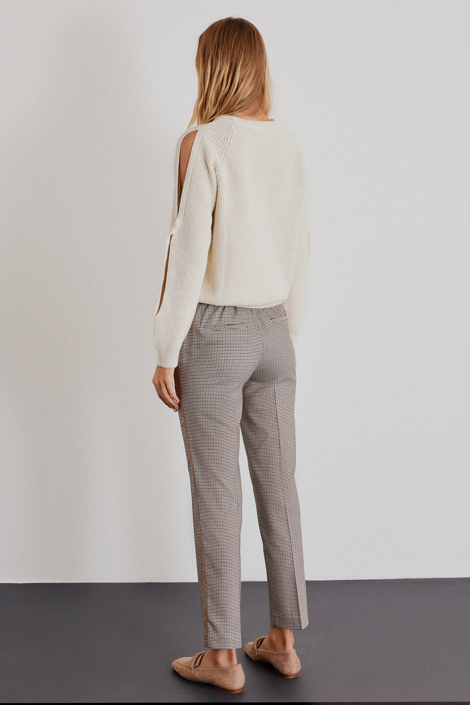 Bel Bağlamalı Latikli Pantolon