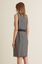 Bel Detaylı Çizgili Elbise