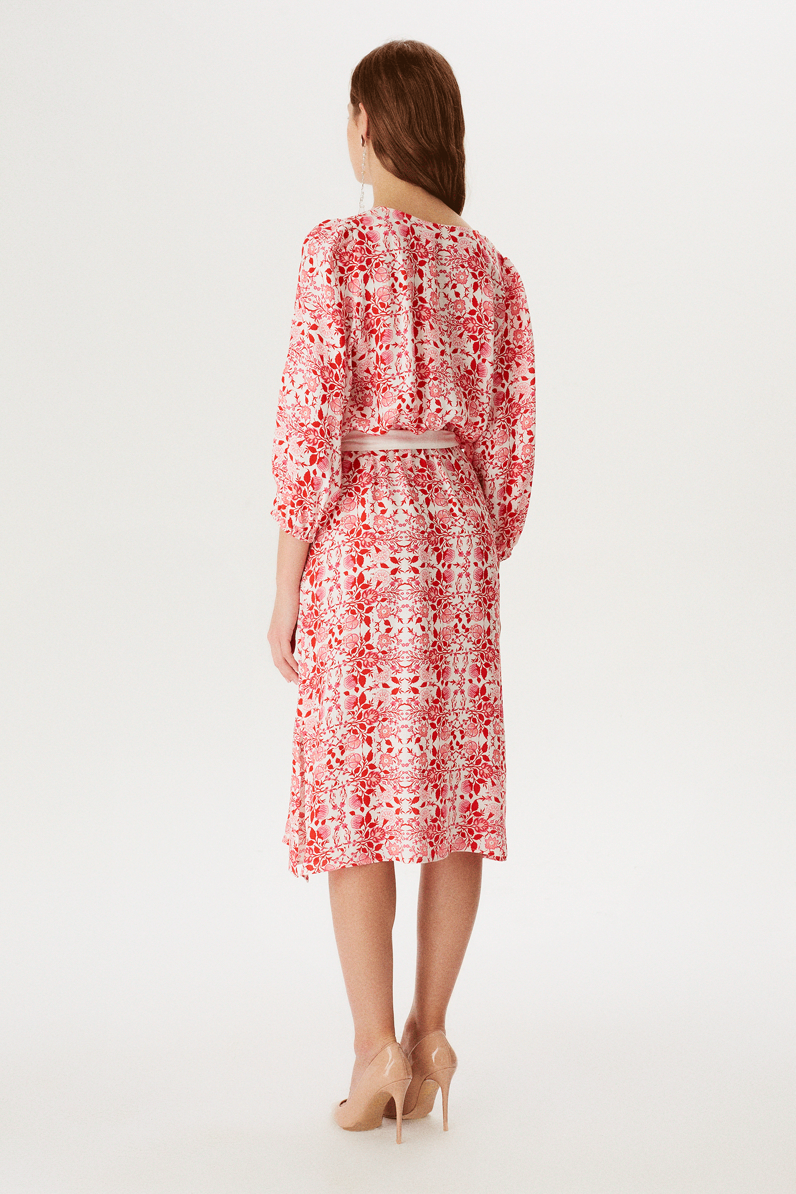 Beli Kuşaklı Kruvaze Elbise