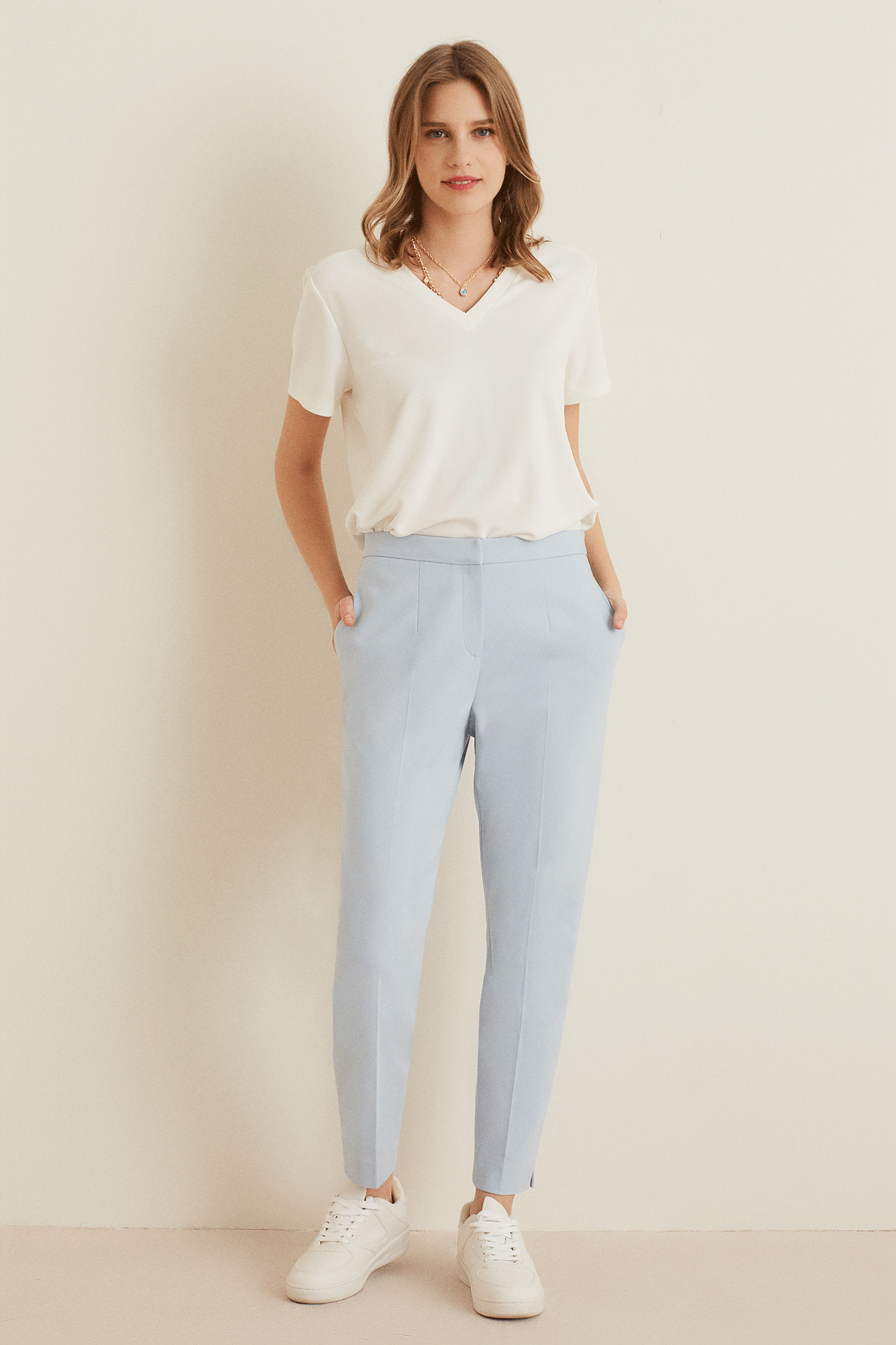 Paçaucu Yırtmaçlı Boru Paça Pantolon