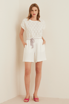 Halat Kemerli Duble Paça Şort