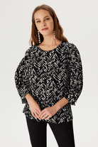 Balon Kollu Kol Ucu Detaylı Bluz