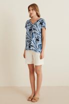 Sırt Detaylı V Yaka Bluz