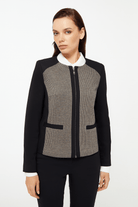 Kontrast Detaylı Fermuarlı Spor Ceket