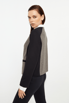 Kontrast Detaylı Fermuarlı Spor Ceket