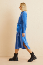 Bağlama Detaylı Midi Boy Gömlek Elbise