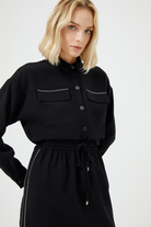 Yanları Şerit Detaylı Bağcıklı Etek