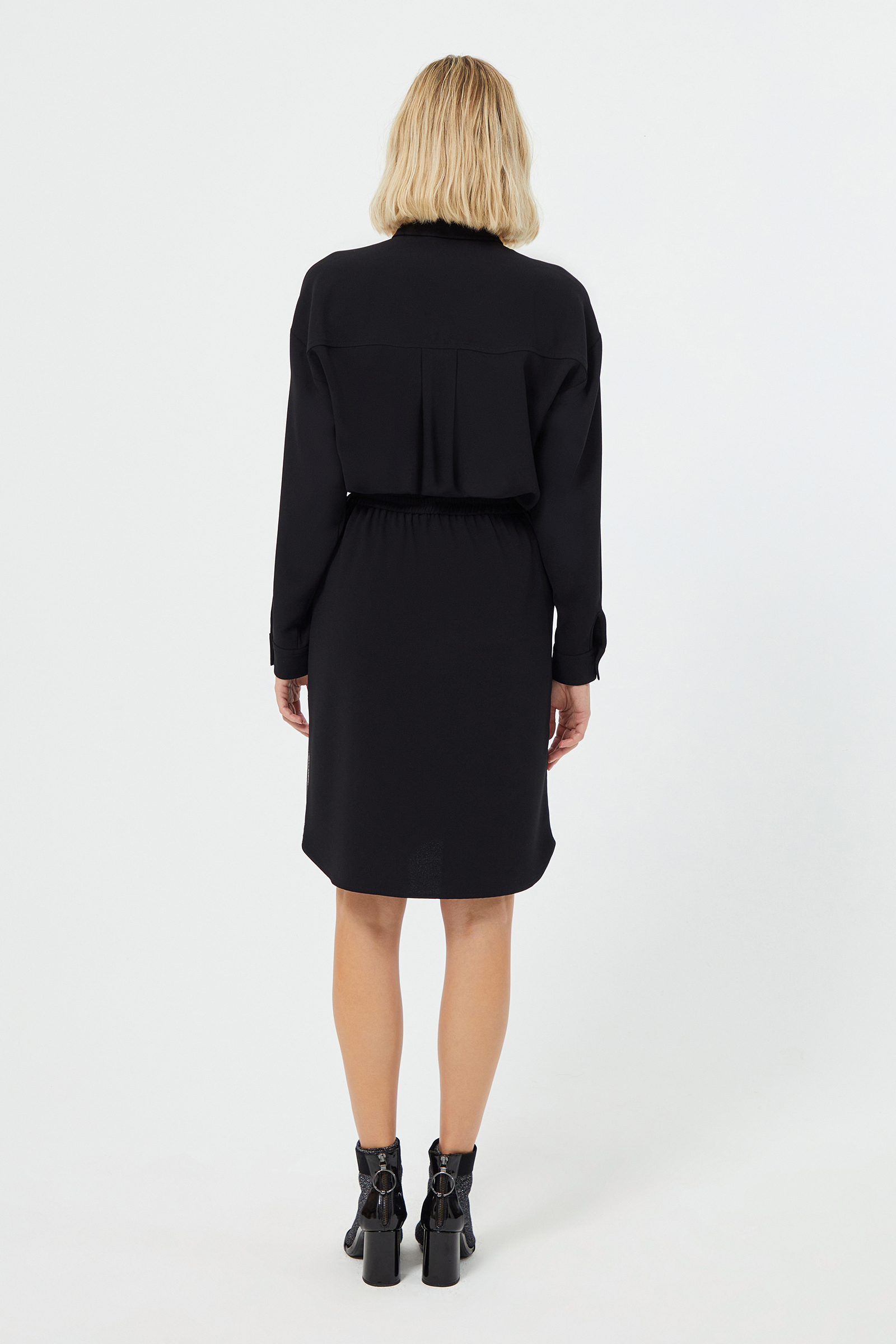 Yanları Şerit Detaylı Bağcıklı Etek