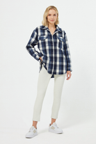 Zımba Detaylı Ekose Gömlek