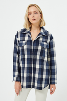 Zımba Detaylı Ekose Gömlek