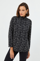 Dik Yakalı Fermuarlı Bluz