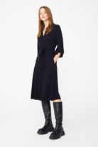 Apoletli Diz Boy Gömlek Elbise