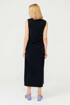 Asimetrik Kesim Midi Boy Penye Elbise