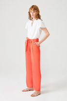 Pile Detaylı Tencel Pantolon