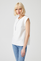 Fermuarlı Poplin Bluz