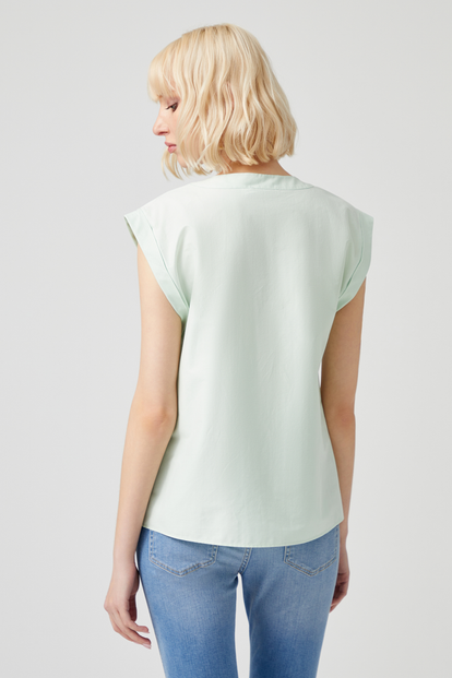 Fermuarlı Poplin Bluz
