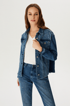 Taşlı Denim Ceket