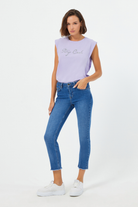 Paça Ucu Püsküllü Bilek Boy Denim Pantolon