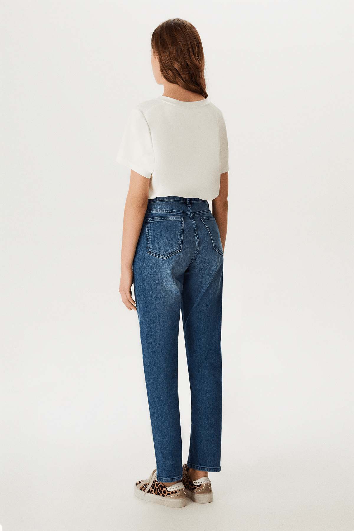 Taşlı Boru Paça Denim Pantolon