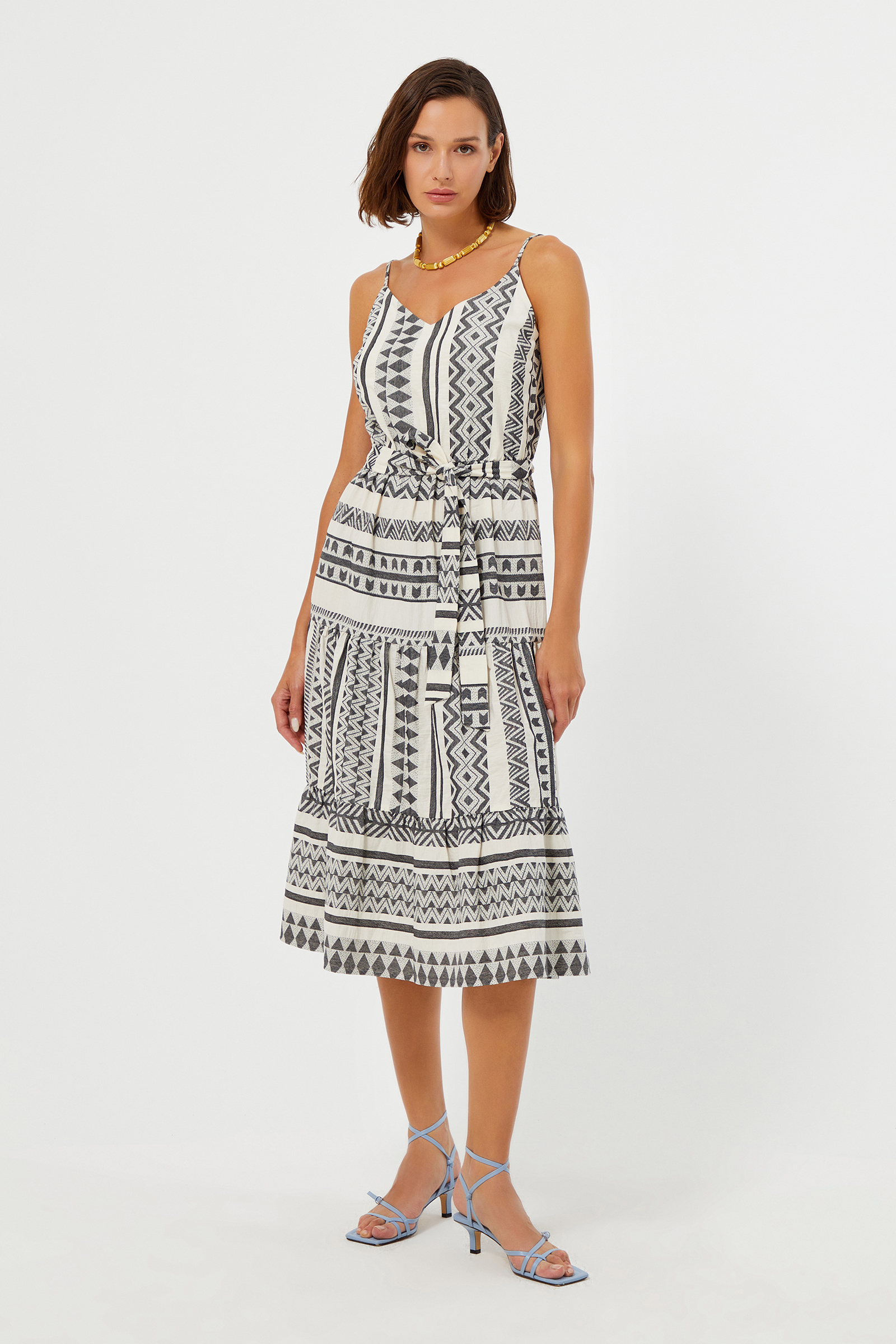 Askılı Midi Boy Elbise