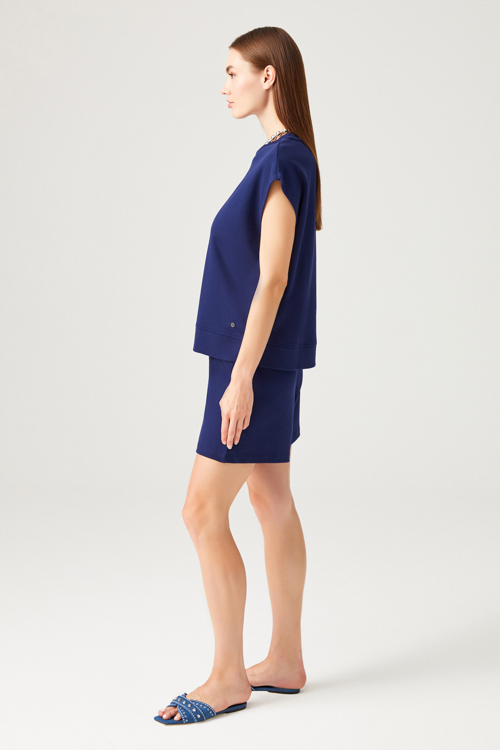 Geniş Kesim Pamuk Karışımlı Örme Bluz