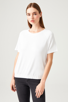 Etek Ucu Lastikli T-Shirt