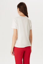 Önü Taşlı V Yakalı T-shirt