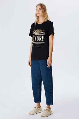 Baskılı Ve Taşlı T-shirt