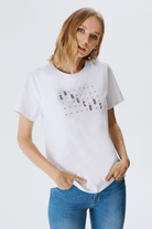 Baskılı Ve Taşlı T-shirt
