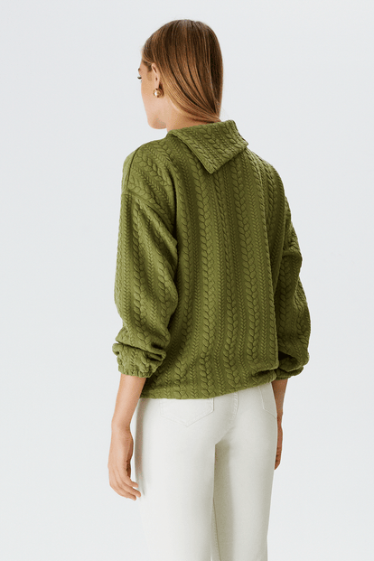 Asimetrik Yaka Kapitone Sweatshirt