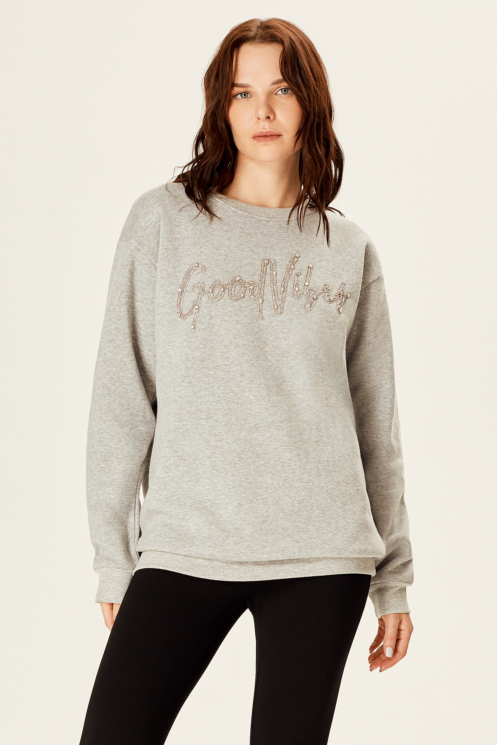 Taş İşlemeli Sweatshirt