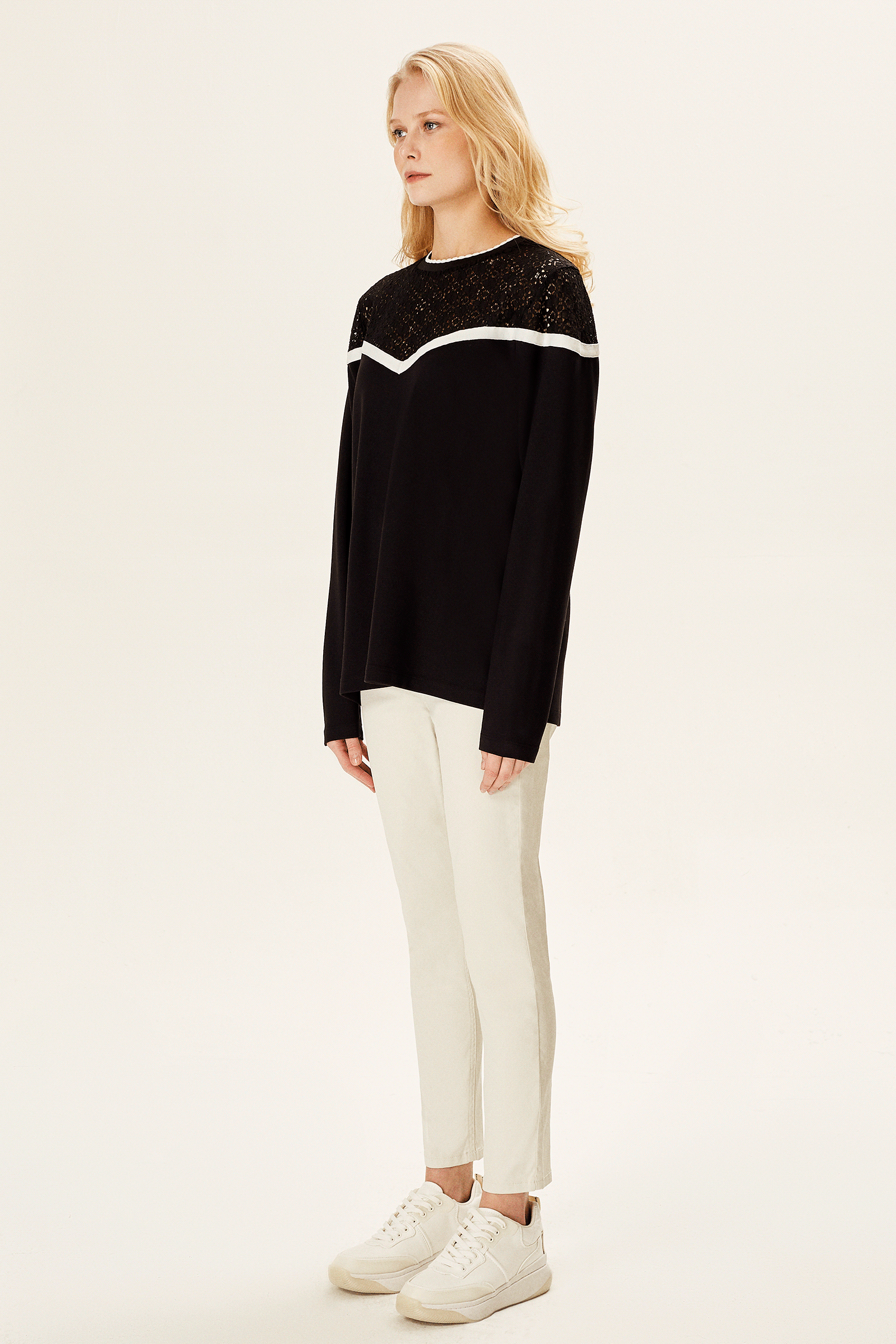 Dantel Detaylı Sweatshirt