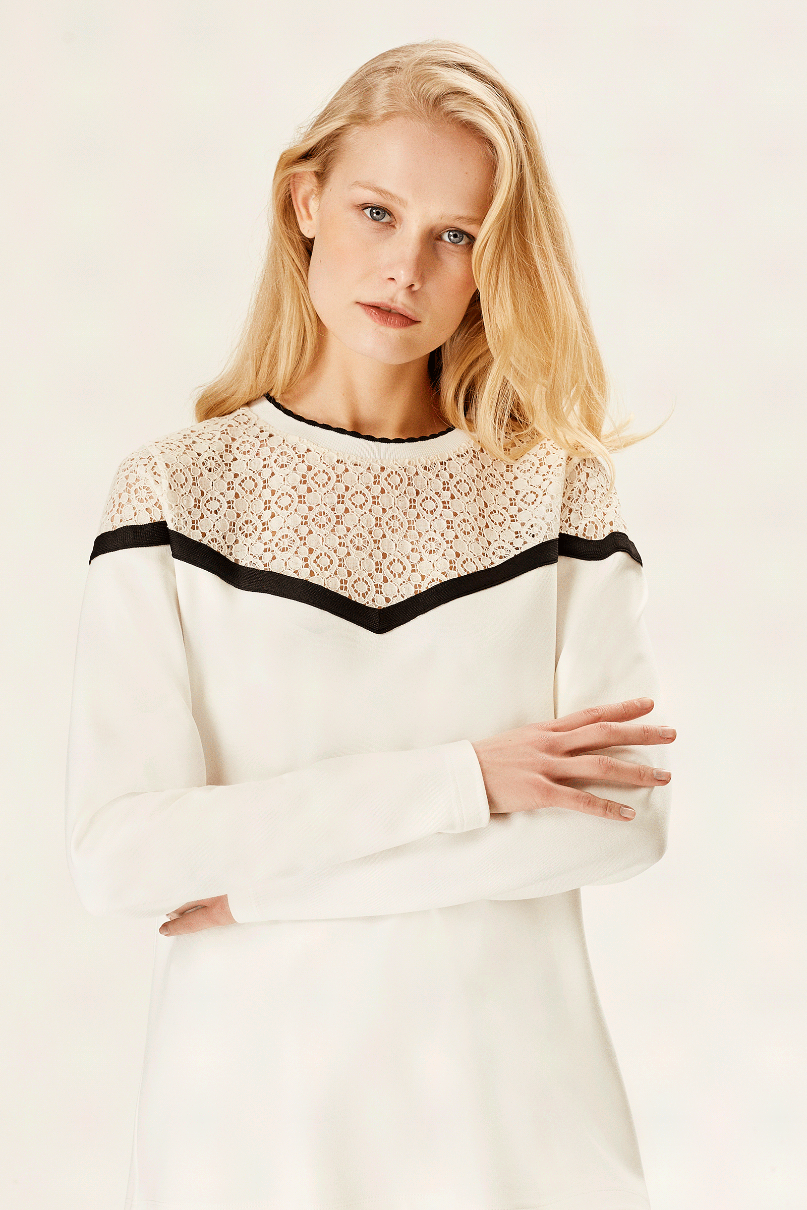 Dantel Detaylı Sweatshirt