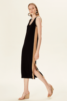 Yırtmaçlı Midi Boy Triko Elbise