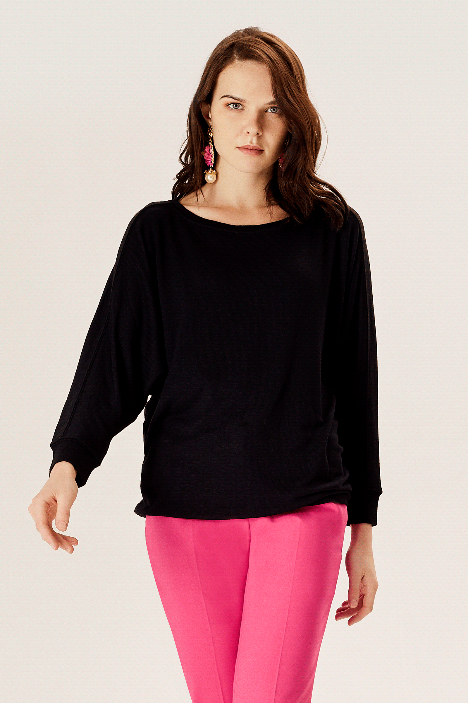 Yarasa Kollu Triko Bluz