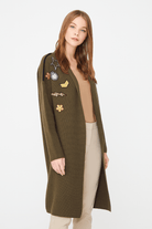 Arma Detaylı Uzun Triko Hırka