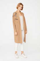 Arma Detaylı Uzun Triko Hırka