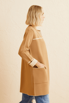 Kontrast Çizgili Triko Hırka