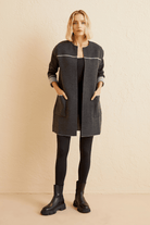 Kontrast Çizgili Triko Hırka