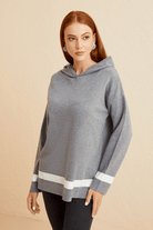 Kapüşonlu Triko Bluz