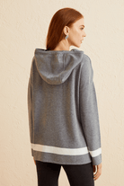 Kapüşonlu Triko Bluz