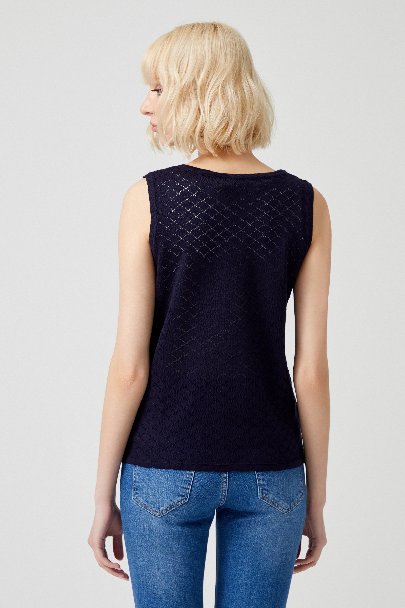 V Yaka Dokulu Triko Bluz